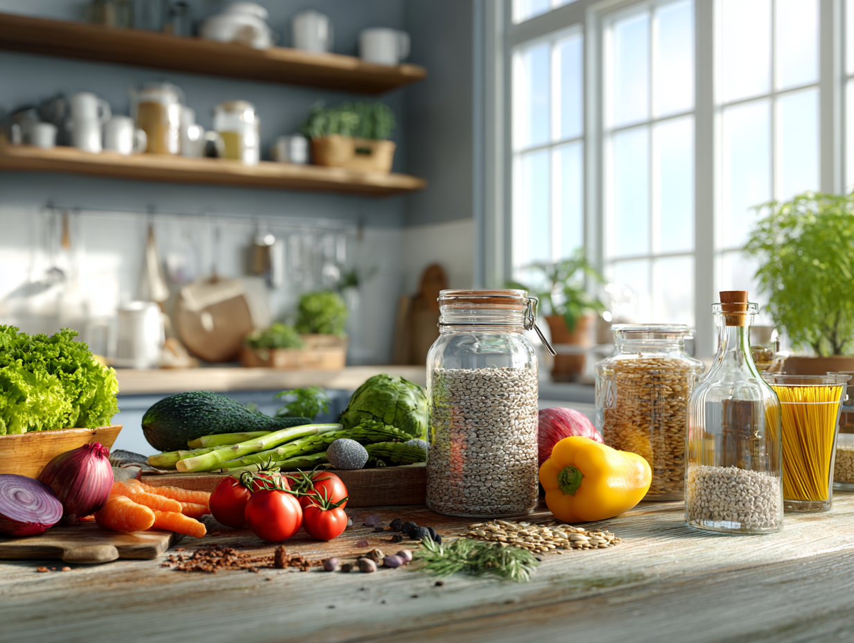 Planificare meniuri cu ingrediente proaspete pe masa de lucru